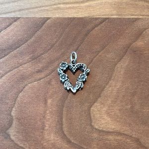 Sterling Silver Floral Heart Charm